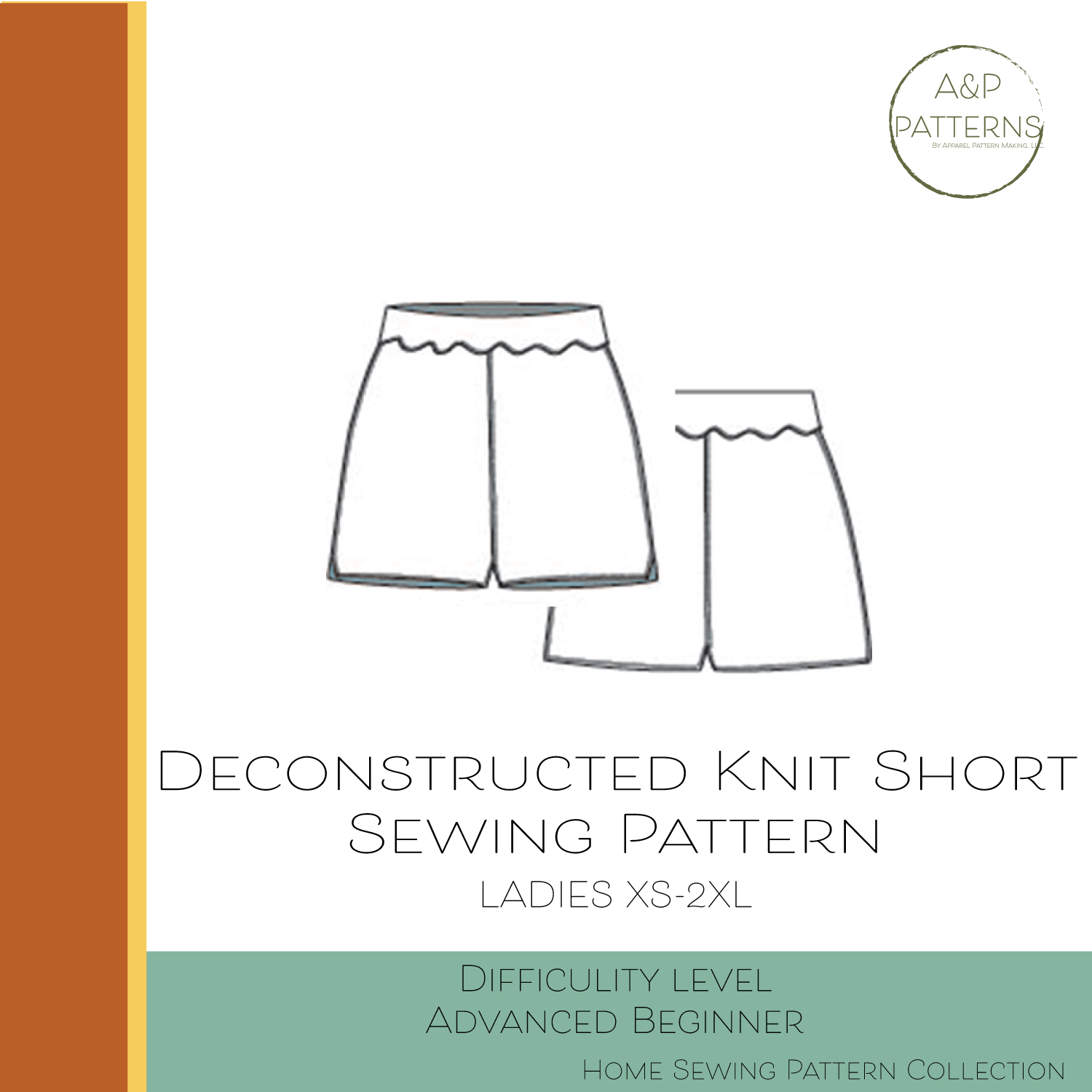 Deconstructed Knit Short Sewing Pattern-Paper Version on Clearance